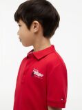Rosu Tricou Polo Cu Croiala Normala Si Broderie Grafica  Baieti