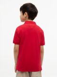 Rosu Tricou Polo Cu Croiala Normala Si Broderie Grafica  Baieti