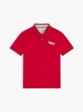 Rosu Tricou Polo Cu Croiala Normala Si Broderie Grafica  Baieti
