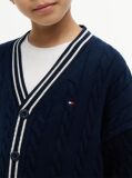Blue Cotton Polo Tipping Cardigan  Boys