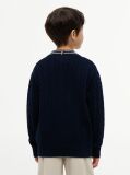 Blue Cotton Polo Tipping Cardigan  Boys