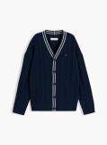 Blue Cotton Polo Tipping Cardigan  Boys