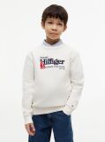 White Logo Interlock Pique Sweatshirt  Boys