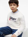 White Logo Interlock Pique Sweatshirt  Boys