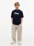 Blue Tricou Din Tesatura Piqué Cu Logo Brodat  Baieti