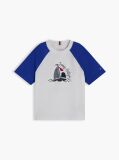 Blue Tricou Cu Maneci Raglan Blocuri De Culoare Si Logo  Baieti