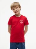 Rosu Tricou Cu Logo Outline De Steag  Baieti
