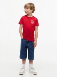 Rosu Tricou Cu Logo Outline De Steag  Baieti