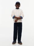 Beige Logo Appliqué Cable Knit Jumper  Boys