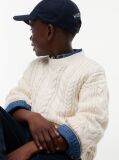 Beige Logo Appliqué Cable Knit Jumper  Boys