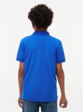 Blue Polo Pique Cu Croiala Regular Si Logo  Baieti