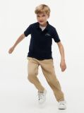 Blue Polo Cu Croiala Regular Si Logo  Baieti