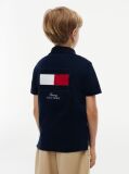 Blue Polo Cu Croiala Regular Si Logo  Baieti