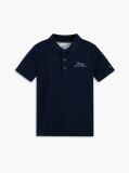 Blue Polo Cu Croiala Regular Si Logo  Baieti