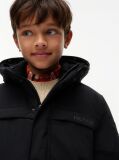 Negru Geaca Parka Cu Blana Artificiala Si Gluga  Baieti
