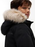 Negru Geaca Parka Cu Blana Artificiala Si Gluga  Baieti