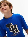 Blue T-Shirt Varsity Din Jerseu Cu Logo  Baieti