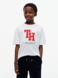 Alb T-Shirt Varsity Din Jerseu Cu Logo  Baieti