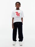 Alb T-Shirt Varsity Din Jerseu Cu Logo  Baieti