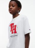 Alb T-Shirt Varsity Din Jerseu Cu Logo  Baieti
