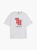 Alb T-Shirt Varsity Din Jerseu Cu Logo  Baieti