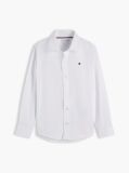 Alb Camasa Jacquard Cu Croiala Regular  Baieti
