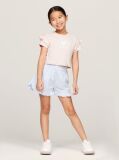 Roz Tricou Cu Maneci Cu Volane Si Emblema  Fete