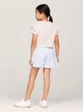 Roz Tricou Cu Maneci Cu Volane Si Emblema  Fete