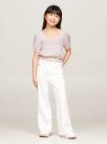 Pink Ditsy Floral Print Cropped Top  Girls