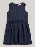 Blue TH Monogram Broderie Anglaise Sleeveless Dress  Girls