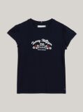 Blue Tricou Slim Fit Cu Logo Floral  Fete