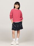 Rosu Pulover Chenille Relaxed Cu Tricot Perforat  Fete