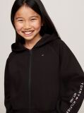Black Embroidery Logo Zip-Thru Hoody  Girls