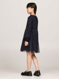 Negru Rochie Evazata Din Plasa Cu Stele Metalice   Fete