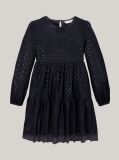 Negru Rochie Evazata Din Plasa Cu Stele Metalice   Fete