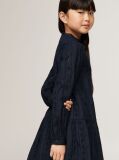 Blue Rochie Anglaise Cu Broderie Hilfiger Monotype   Fete