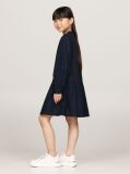 Blue Rochie Anglaise Cu Broderie Hilfiger Monotype   Fete