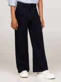 Blue Pantaloni Chino Largi Din Velur  Fete