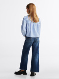 Blue Bluza Plisata Cu Dungi  Fete
