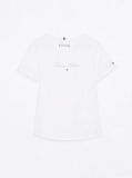 Alb Tricou Cu Guler Rotund Si Logo  Fete