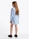 Blue Rochie Tip Camasa Cu Dungi  Fete