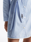 Blue Rochie Tip Camasa Cu Dungi  Fete