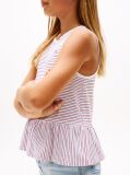 Multi Top Fara Maneci Cu Peplum Si Dungi  Fete