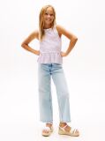 Multi Top Fara Maneci Cu Peplum Si Dungi  Fete