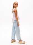 Multi Top Fara Maneci Cu Peplum Si Dungi  Fete