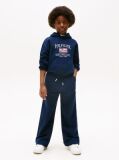 Blue Joggeri Cu Logo Brodat Si Talie Larga  Fete