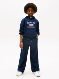 Blue Joggeri Cu Logo Brodat Si Talie Larga  Fete