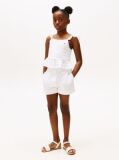 Alb Pantaloni Scurti Texturate  Fete