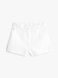 Alb Pantaloni Scurti Texturate  Fete