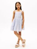 Multi Rochie Fara Maneci Cu Dungi Si Broderie Englezeasca  Fete